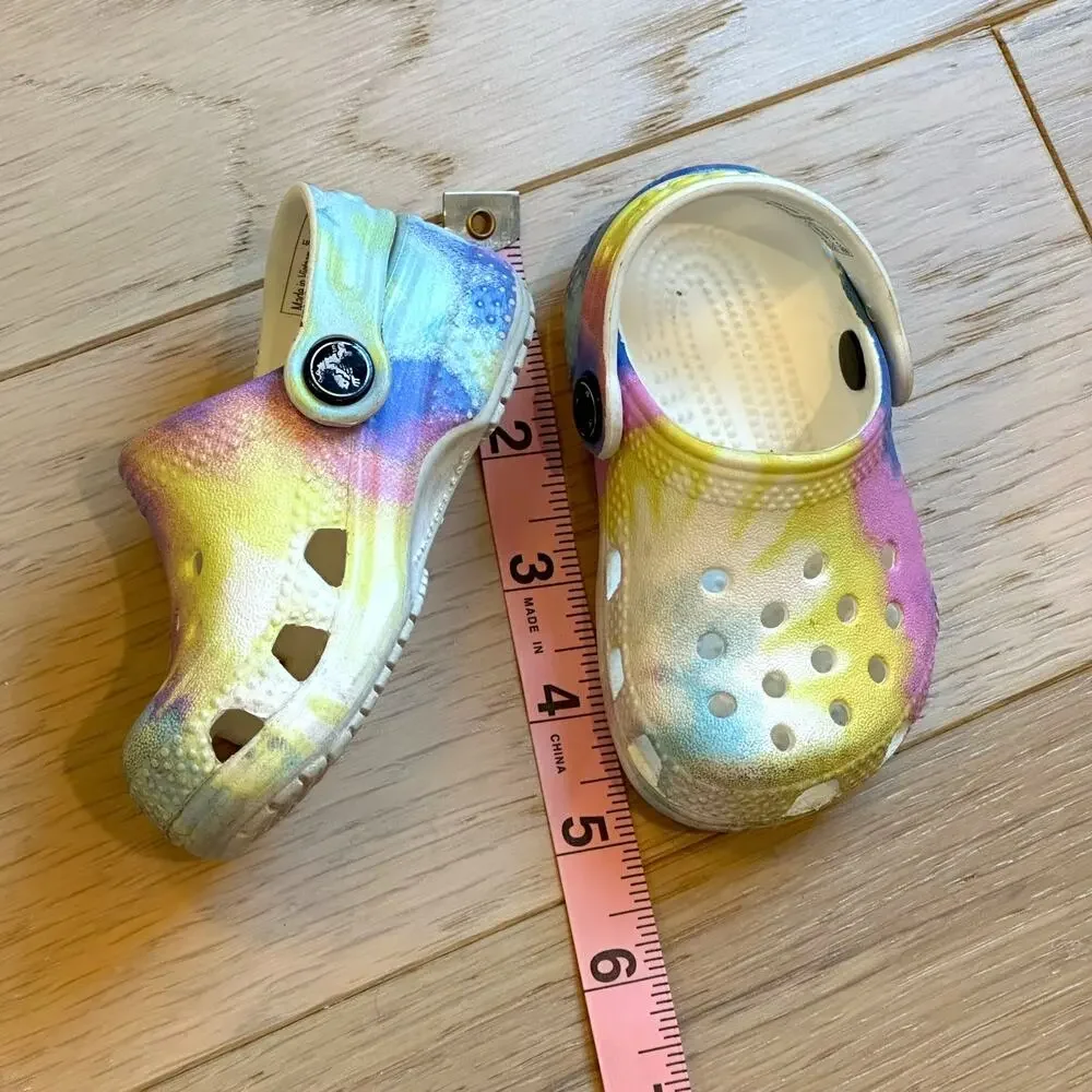 Crocs Toddler Pastel Tie Dye Infant Shoe Size 2–3